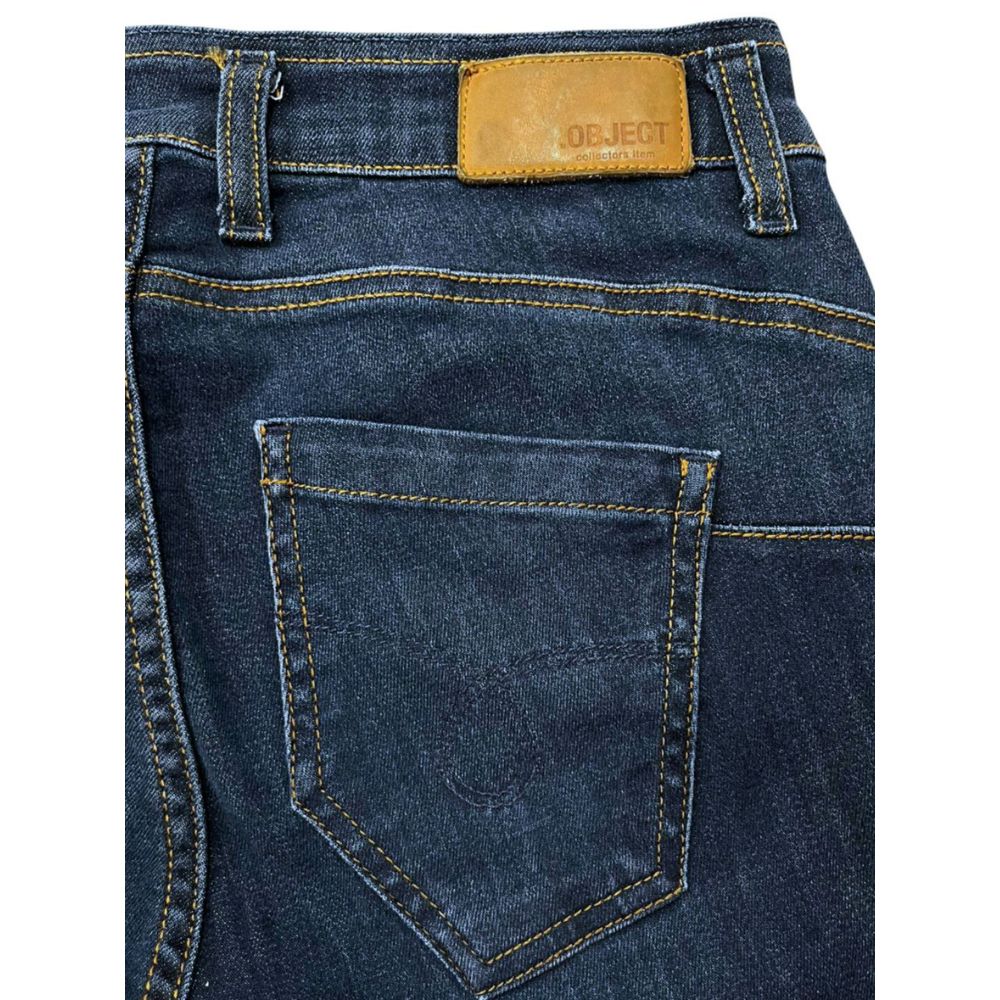 Jeans by Object for women in stretch denim cotton polyester blue features an refined tailoring silhouette, showcasing a premium slim with a and long cut for a refined tailoring look.