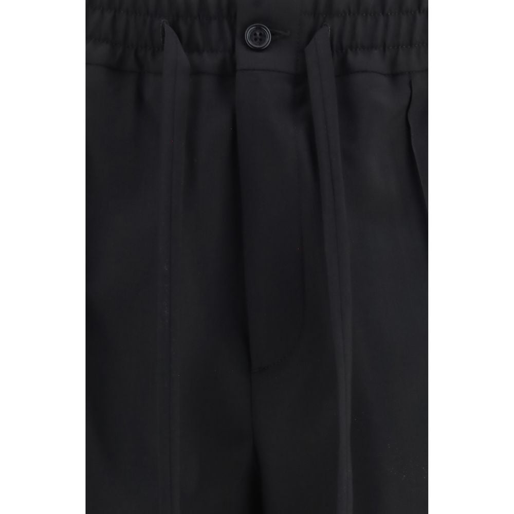 Valentino Garavani V Logo Men's Regular Fit Cotton Chinos Pants - Black Signature