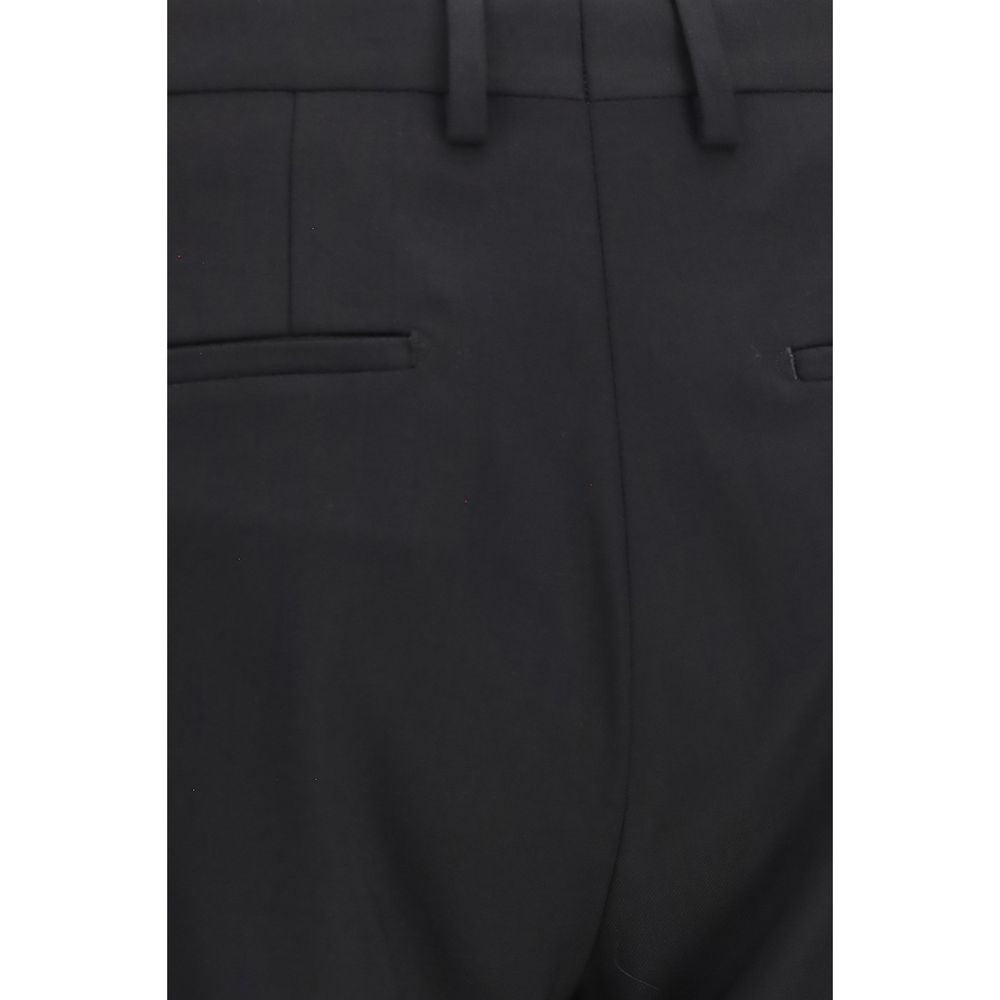 Dolce & Gabbana Men's Straight Regular Fit Cigarette Virgin Wool Pant Suit - Black