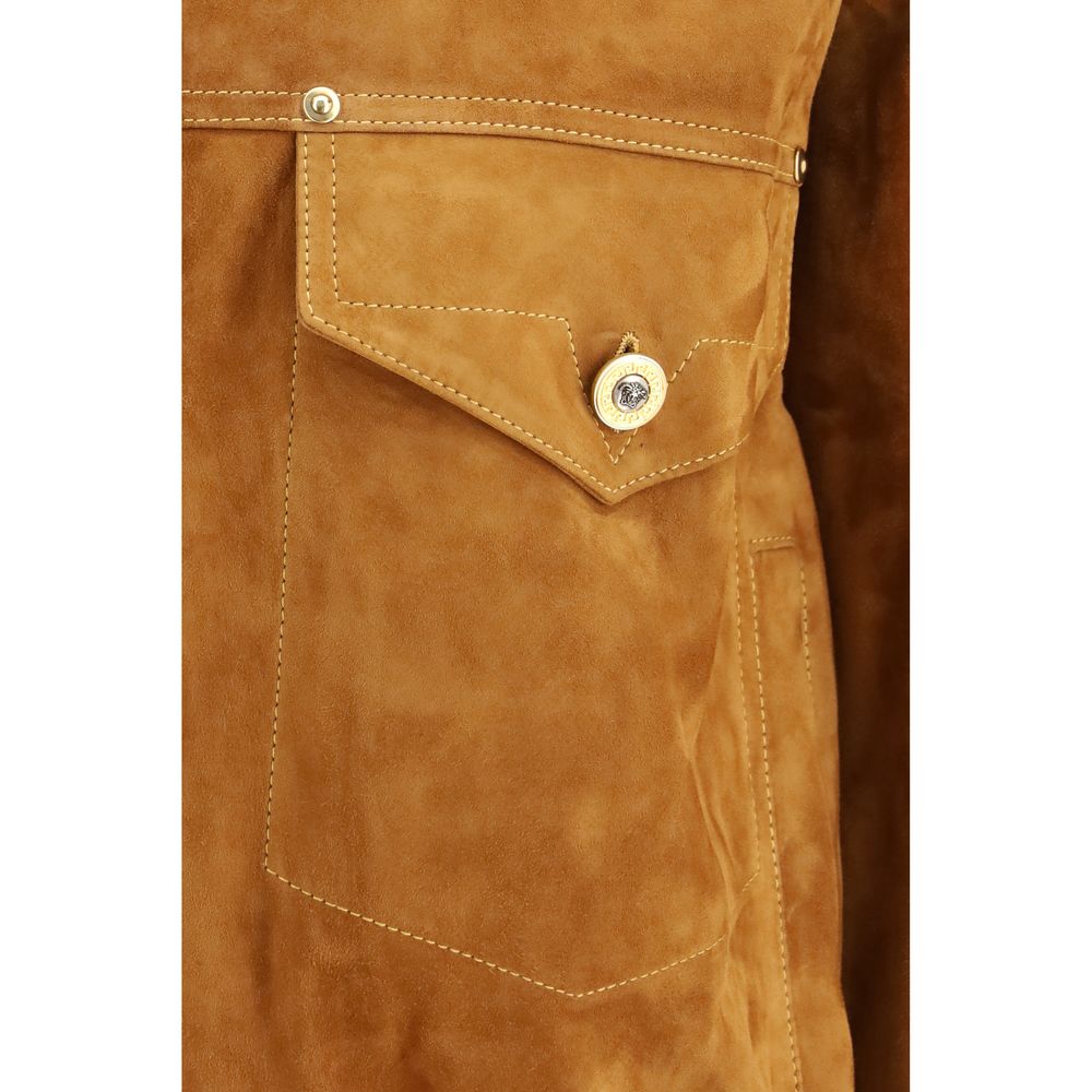 Versace Men's Lamb Leather Jacket - Brown