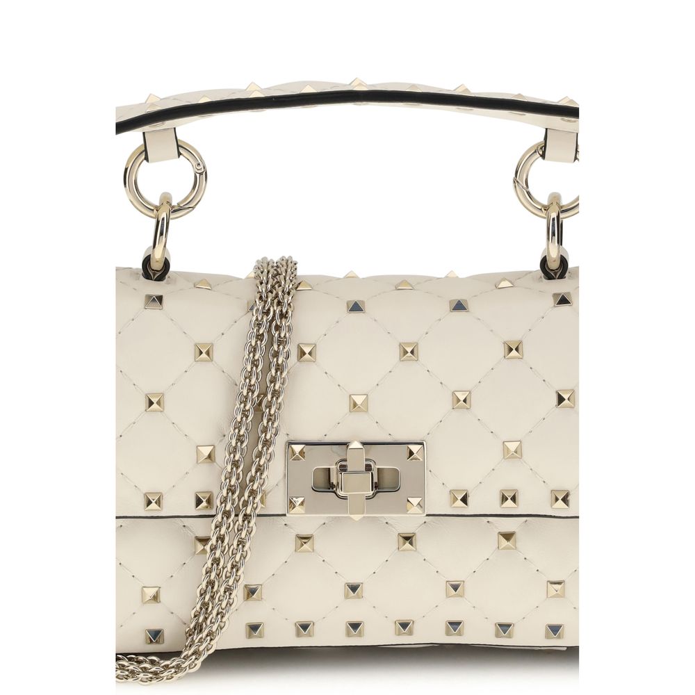 Valentino Garavani Rockstud Nappa Leather Mini Quilted Handbag - Beige Signature