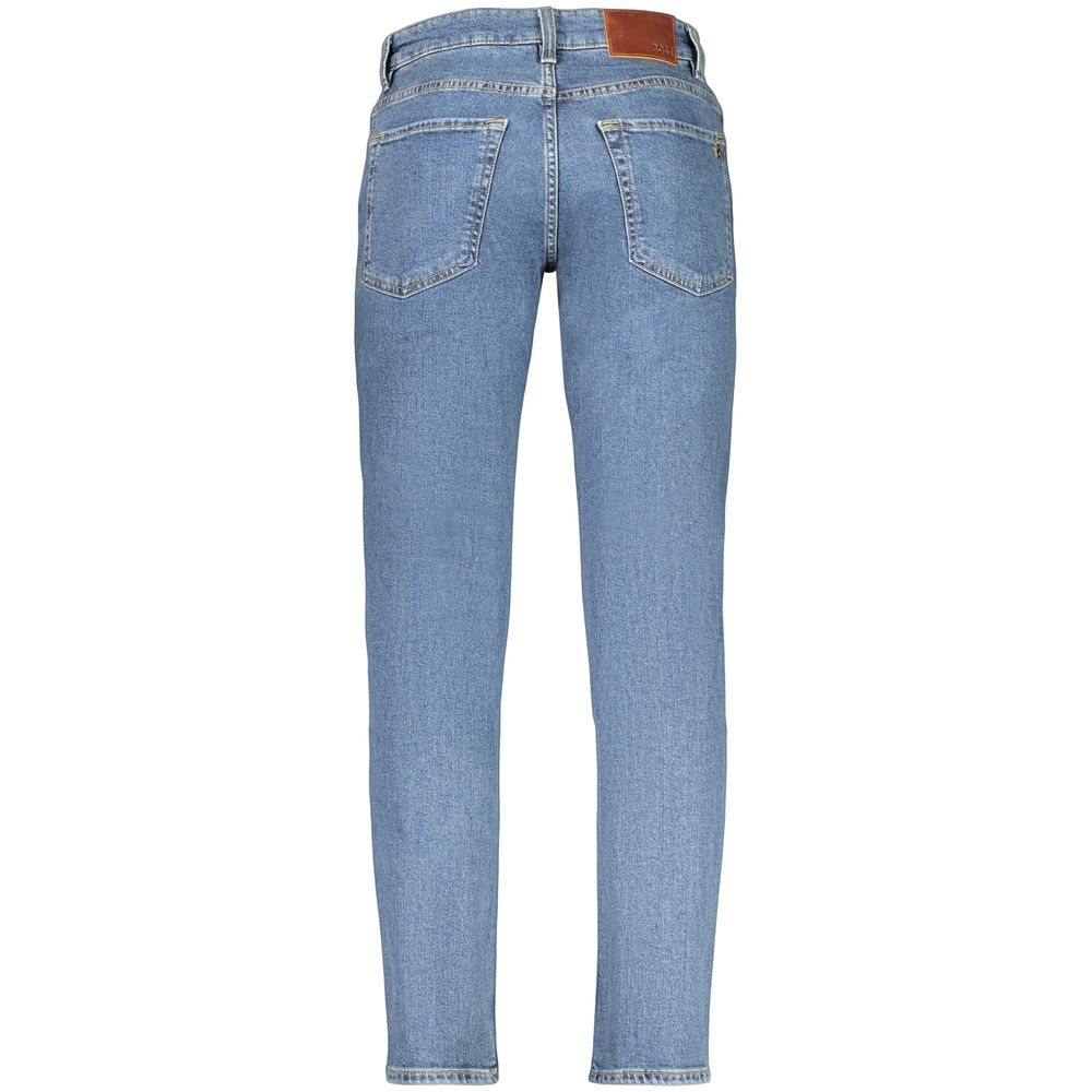 Jeans by Hugo Boss for men in stretch denim cotton blue features an sophisticated and regular-fit with a precise long, creating a sophisticated and sophisticated silhouette.