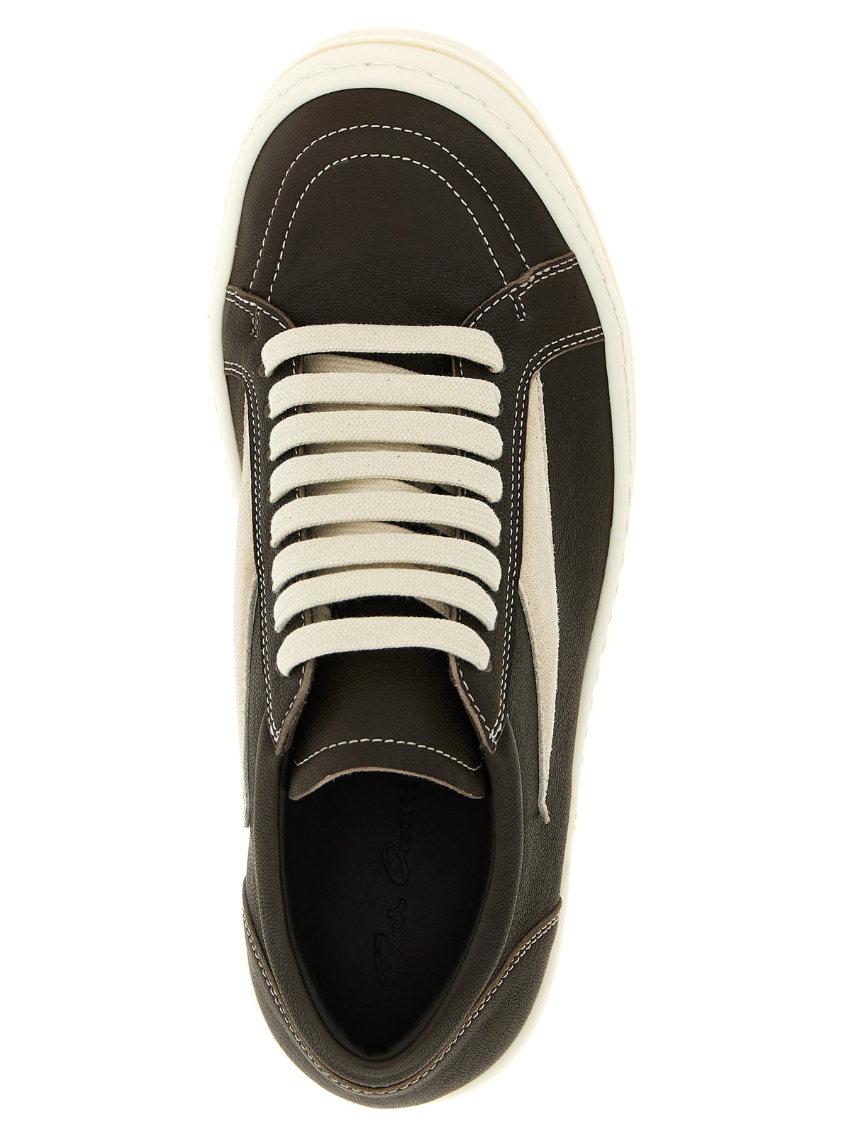 Sneakers by Rick Owens for women in suede lamb leather brown & signature features an fashionable silhouette, showcasing the premium Women's Low Top Suede Lamb Leather Sneakers in a fashionable low-top style that offers a fashionable finish for refined style.