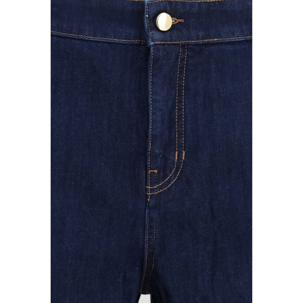 Max Mara Women's Relaxed Fit Oversized Denim Cotton Jeans - Blue