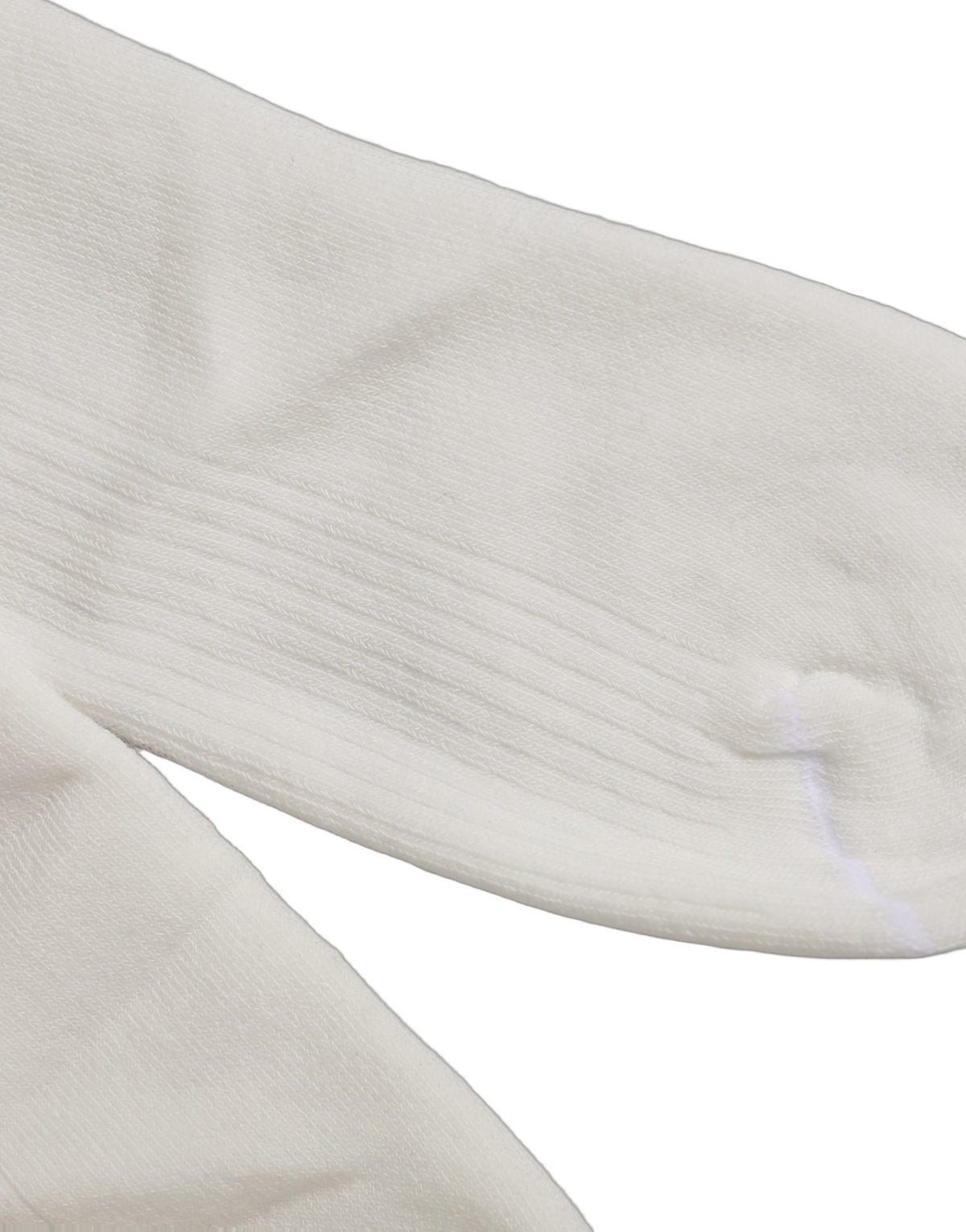 Socks by Dolce & Gabbana for men in nylon cotton & calf leather white features a snug silhouette, artfully capturing the essence of the snug Laurel Men's Nylon Cotton & Calf Leather Socks design for a sophisticated look.