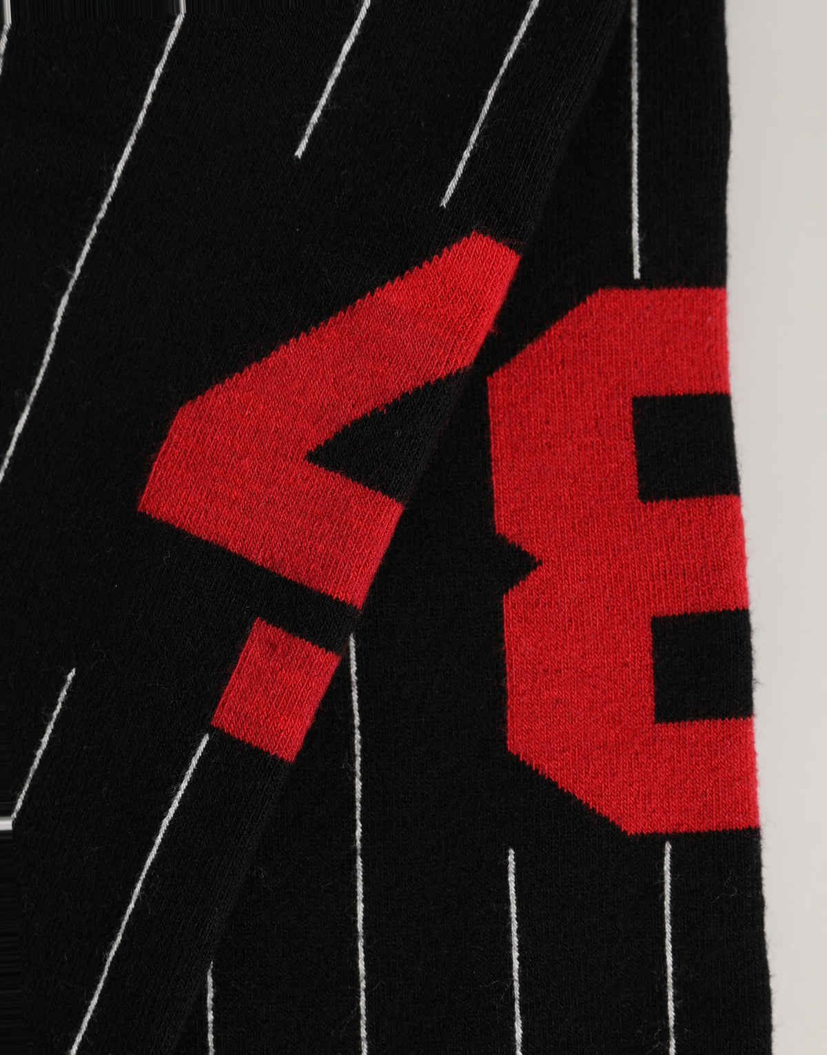 Dolce & Gabbana Men's Stretch Cotton & Nylon Socks - Black Red White Pinstripe