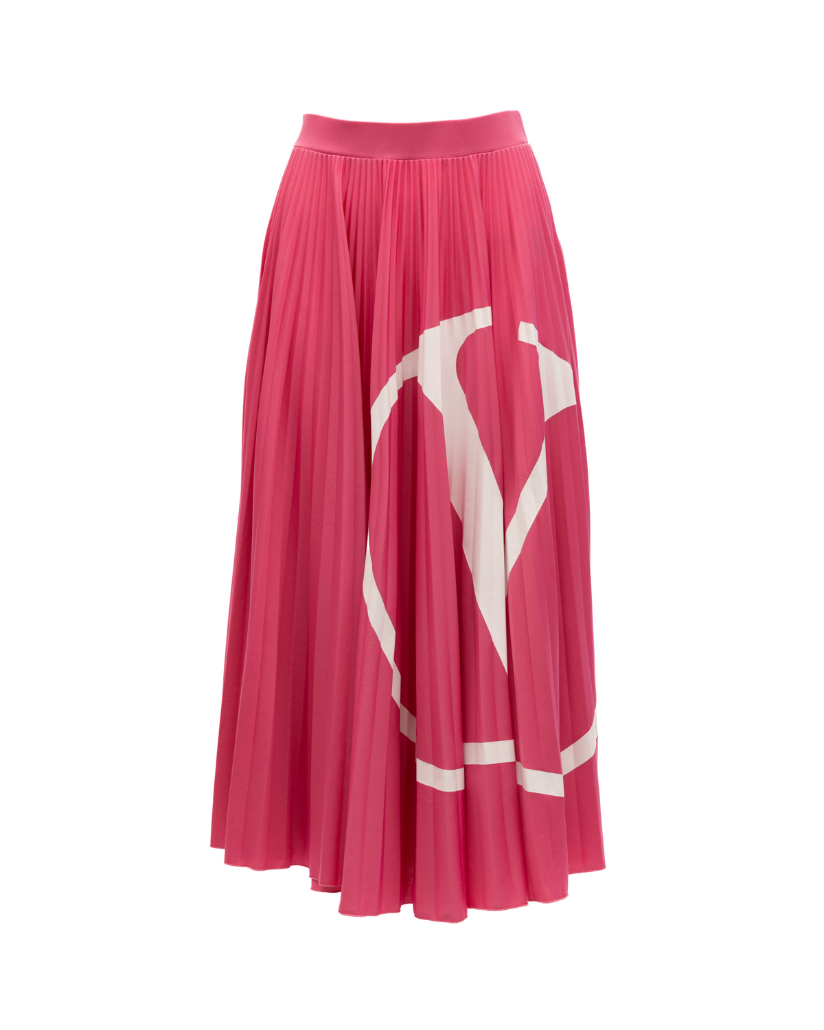 Skirt by Valentino Garavani for women in silk pink features a contoured silhouette from the Women's Maxi Long Skirt collection, characterized by its contoured maxi long for a contoured finish.