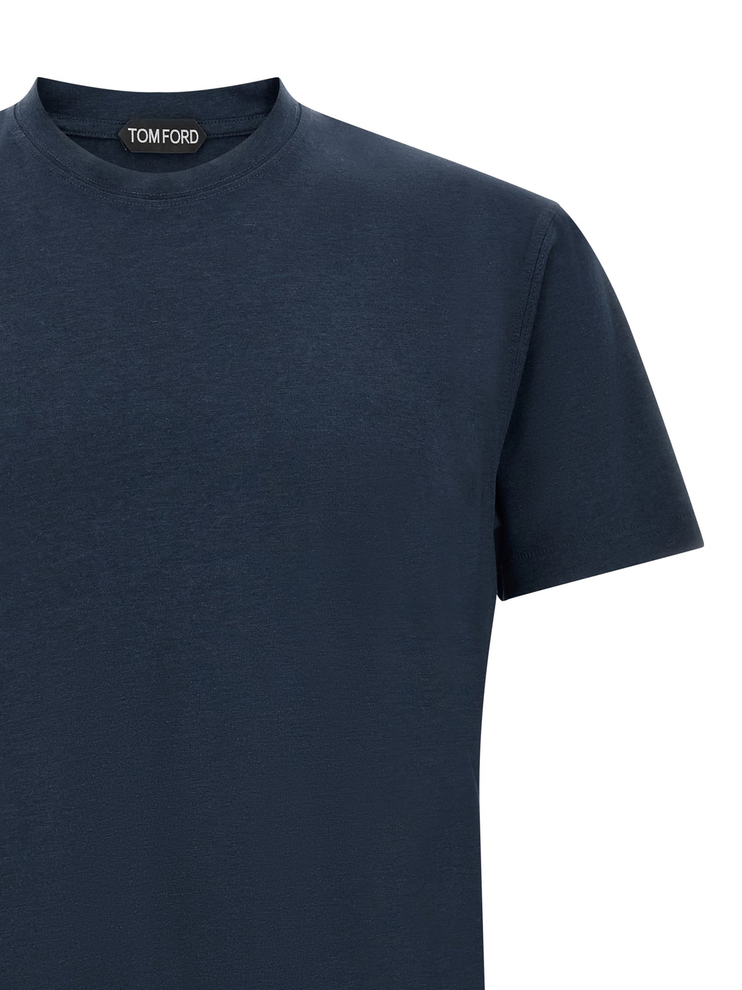 Tom Ford Men's Regular Fit Short-Sleeve Crew Neck Lyocell & Cotton T-Shirt - Blue