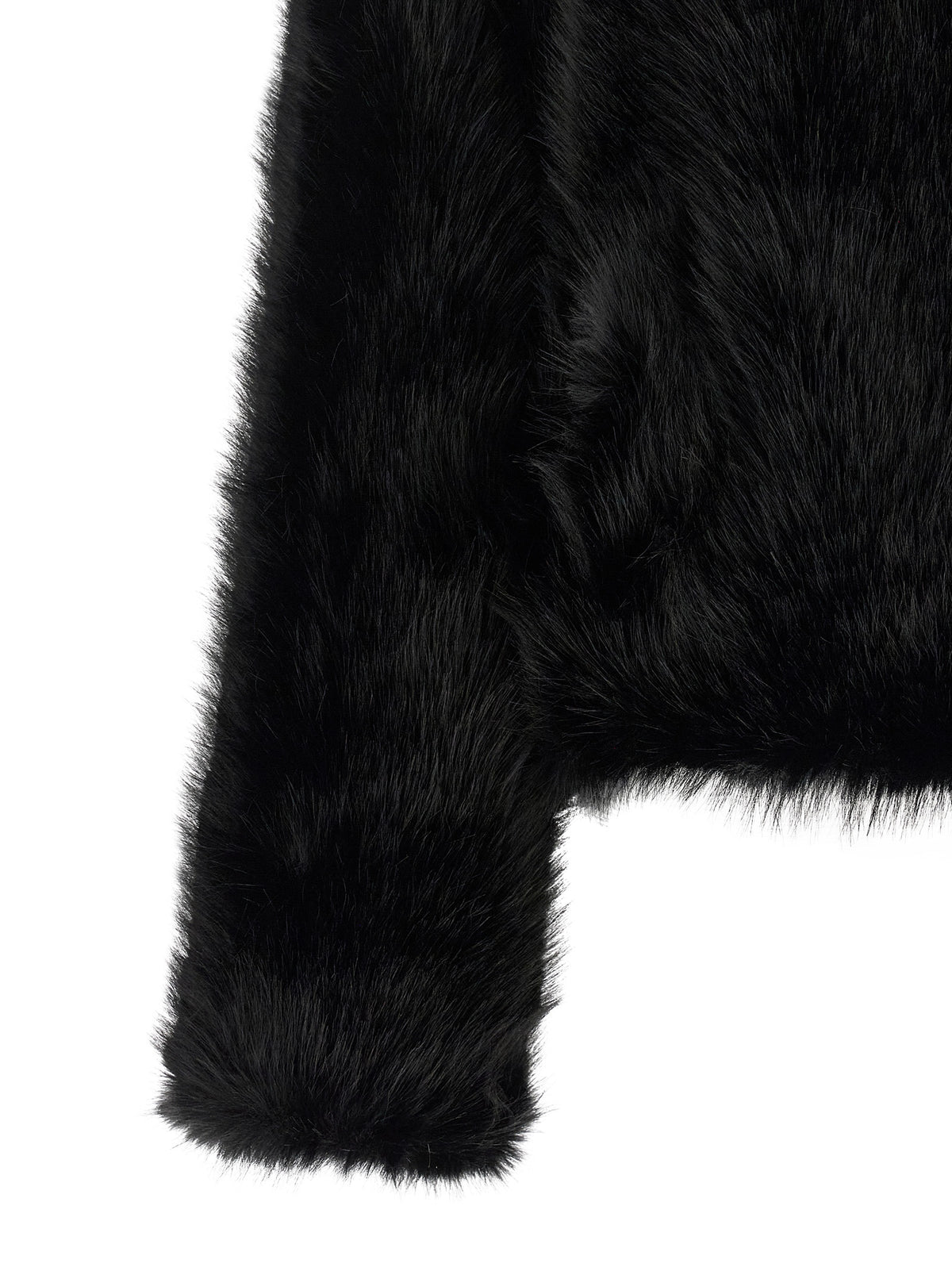 Overcoat by B&B COUTURE for women in polyester faux fur black features a cosy chic silhouette, artfully detailed with a sophisticated and premium for a cosy chic finish.