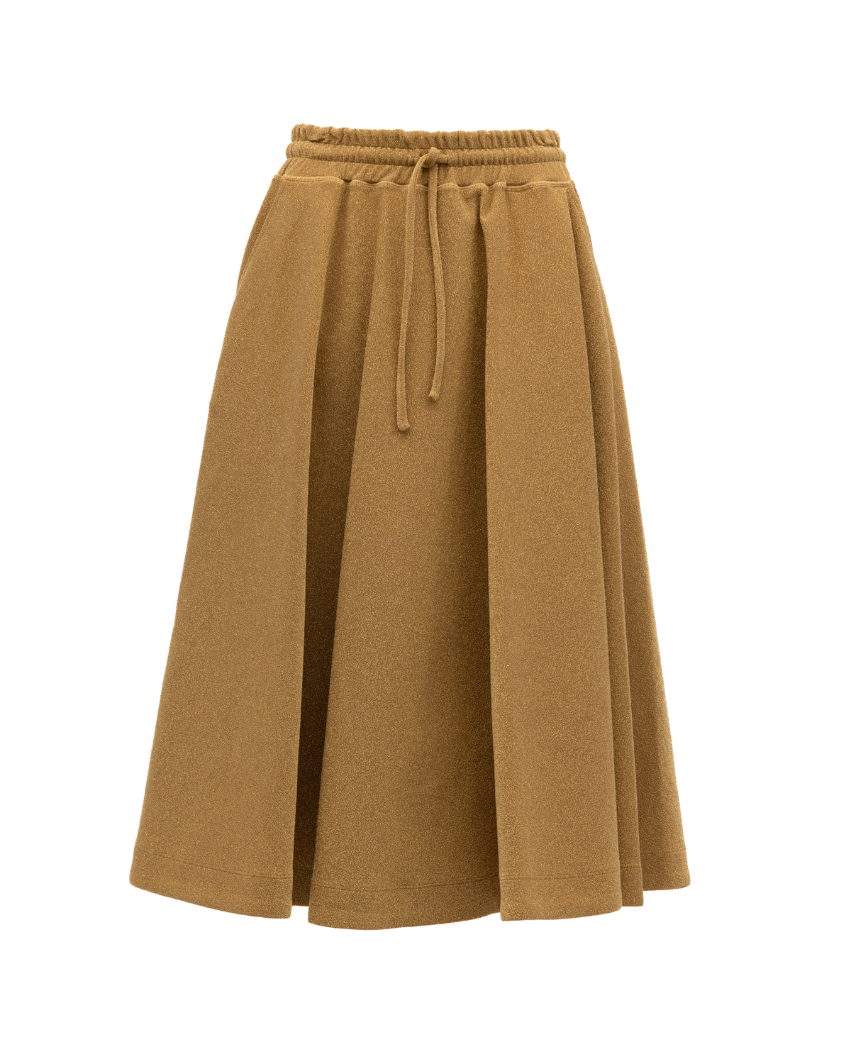 Skirt by Valentino Garavani for women in silk gold features an relaxed-yet-refined silhouette that elegantly showcases the Women's Pleated Midi Skirt design and sophisticated midi.