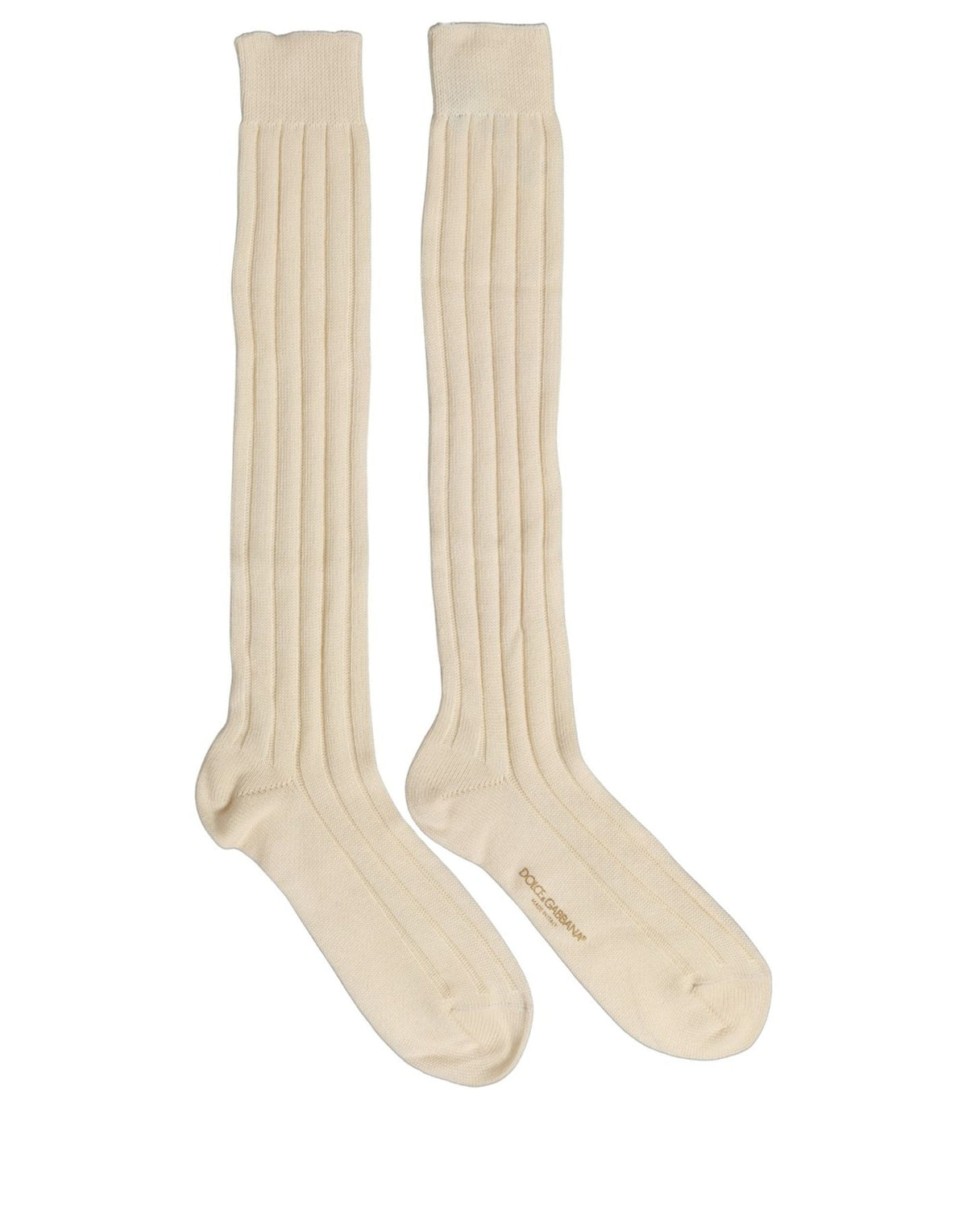 Socks by Dolce & Gabbana for women in nylon acrylic wool beige features a contemporary knit construction, showcasing the sophisticated design of this Women's Nylon Acrylic Wool Socks with its contemporary finish.