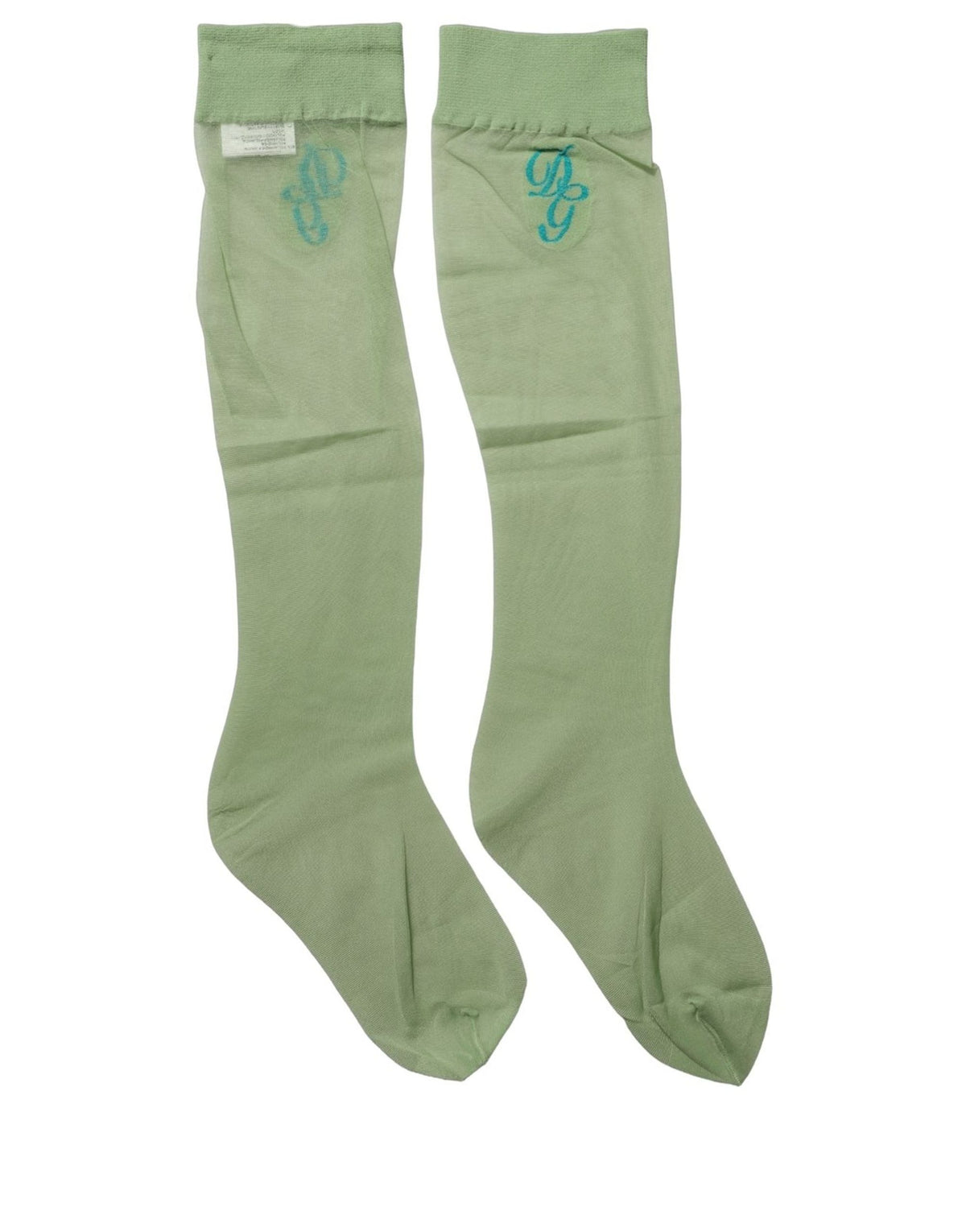 Socks by Dolce & Gabbana for women in elastane nylon & polypropylene green features a contemporary knit construction, showcasing the sophisticated design of this Women's Elastane Nylon & Polypropylene Socks with its contemporary finish.