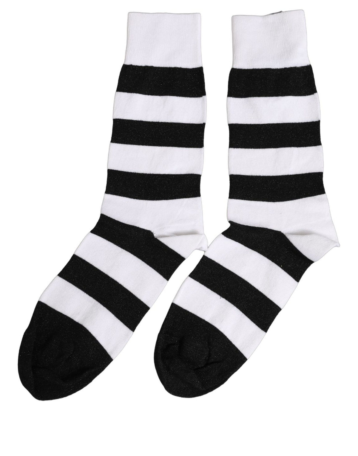 Socks by Dolce & Gabbana for women in nylon polyester viscose & calf leather black, white & striped features a nuanced silhouette, showcasing the nuanced Women's Nylon Polyester Viscose & Calf Leather Socks design with a refined, premium finish.