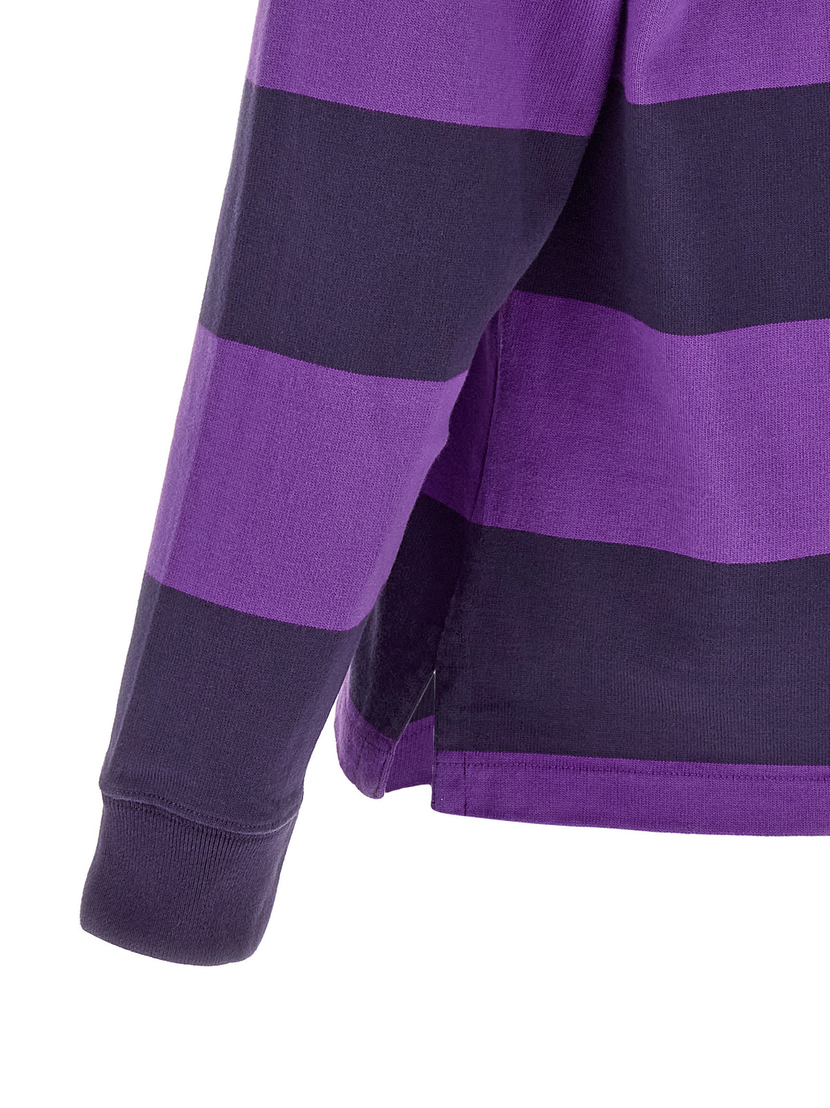 Polo Ralph Lauren Pony Men's Relaxed Fit Oversized Cotton Twill Polo Shirt - Purple White Yellow Striped