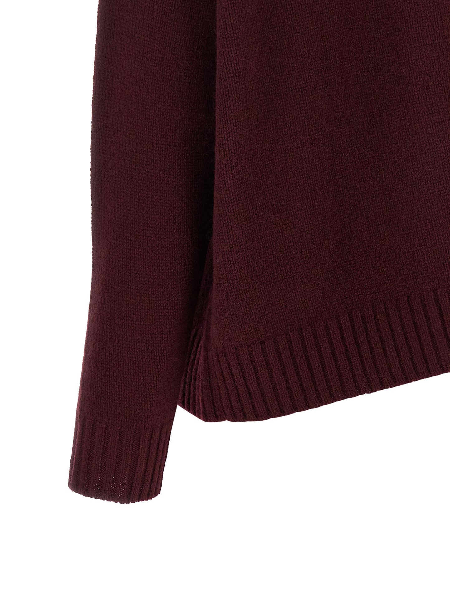 BE YOU Women's Relaxed Fit Crew Neck Cashmere Cardigan - Bordeaux