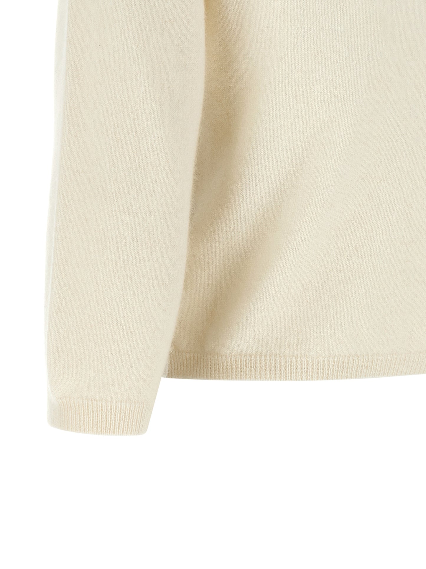 BE YOU Women's Regular Fit Round Neck Cashmere Cardigan - Ivory Pearl White