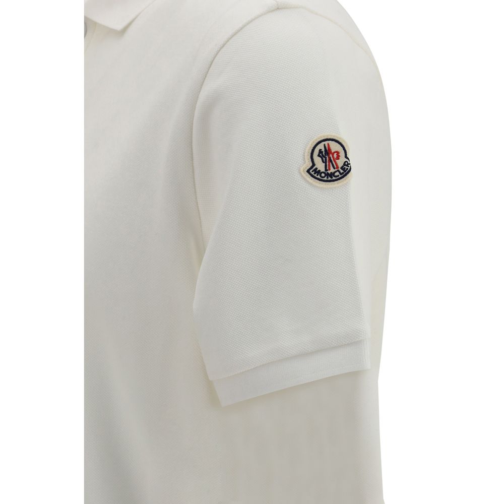 Moncler Men's Regular Fit Short-Sleeve Cotton Polo Shirt - White
