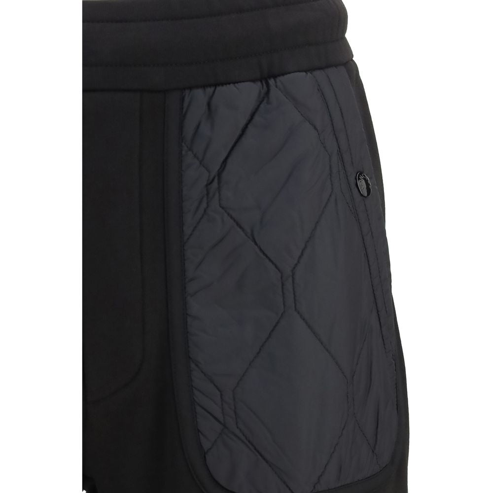 Moncler Men's Athletic Regular Fit Polyester Cotton Nylon & Modal Sweatpants - Black