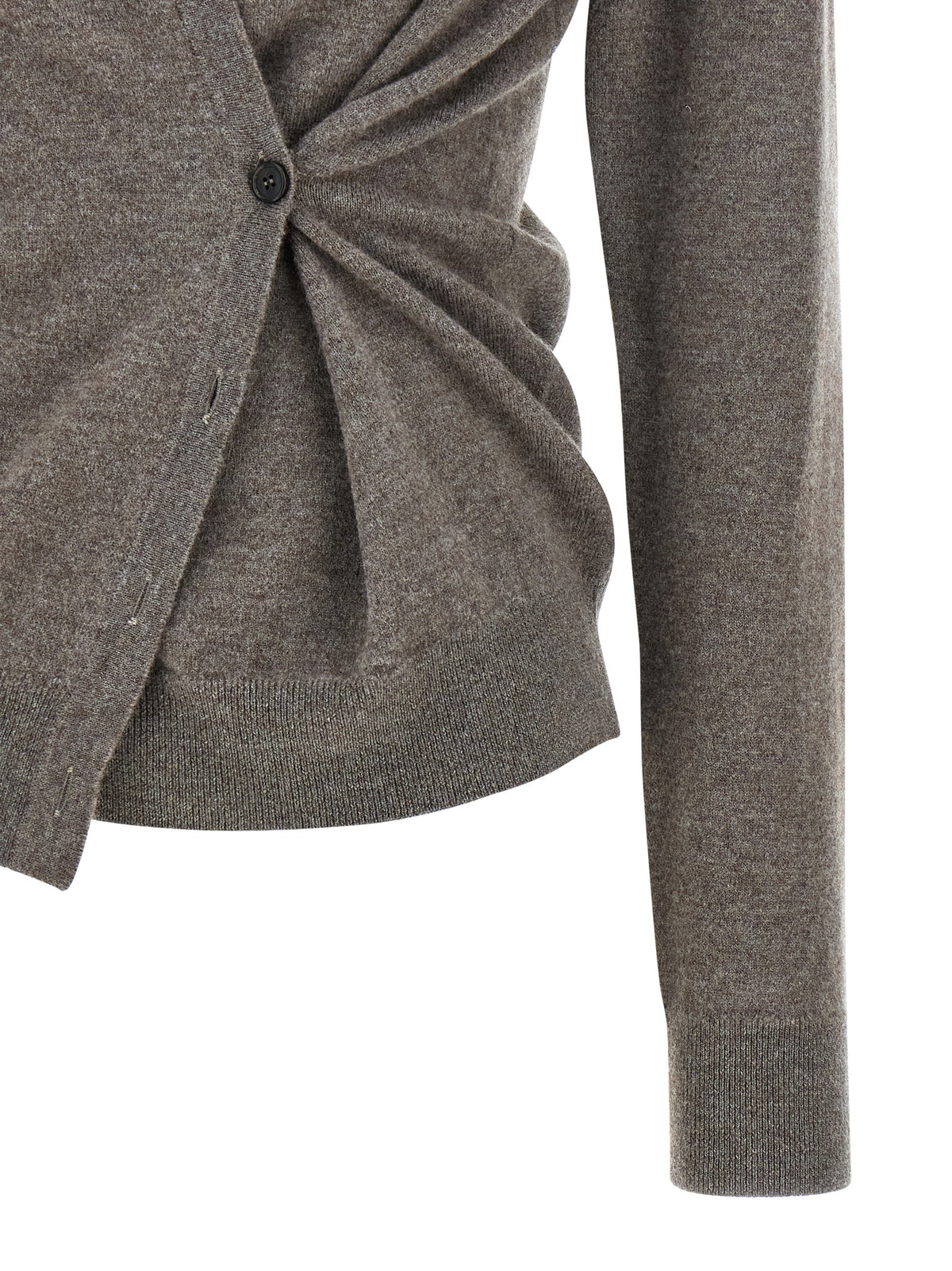 Rohe Women's V Neck Wool Cardigan - Brown