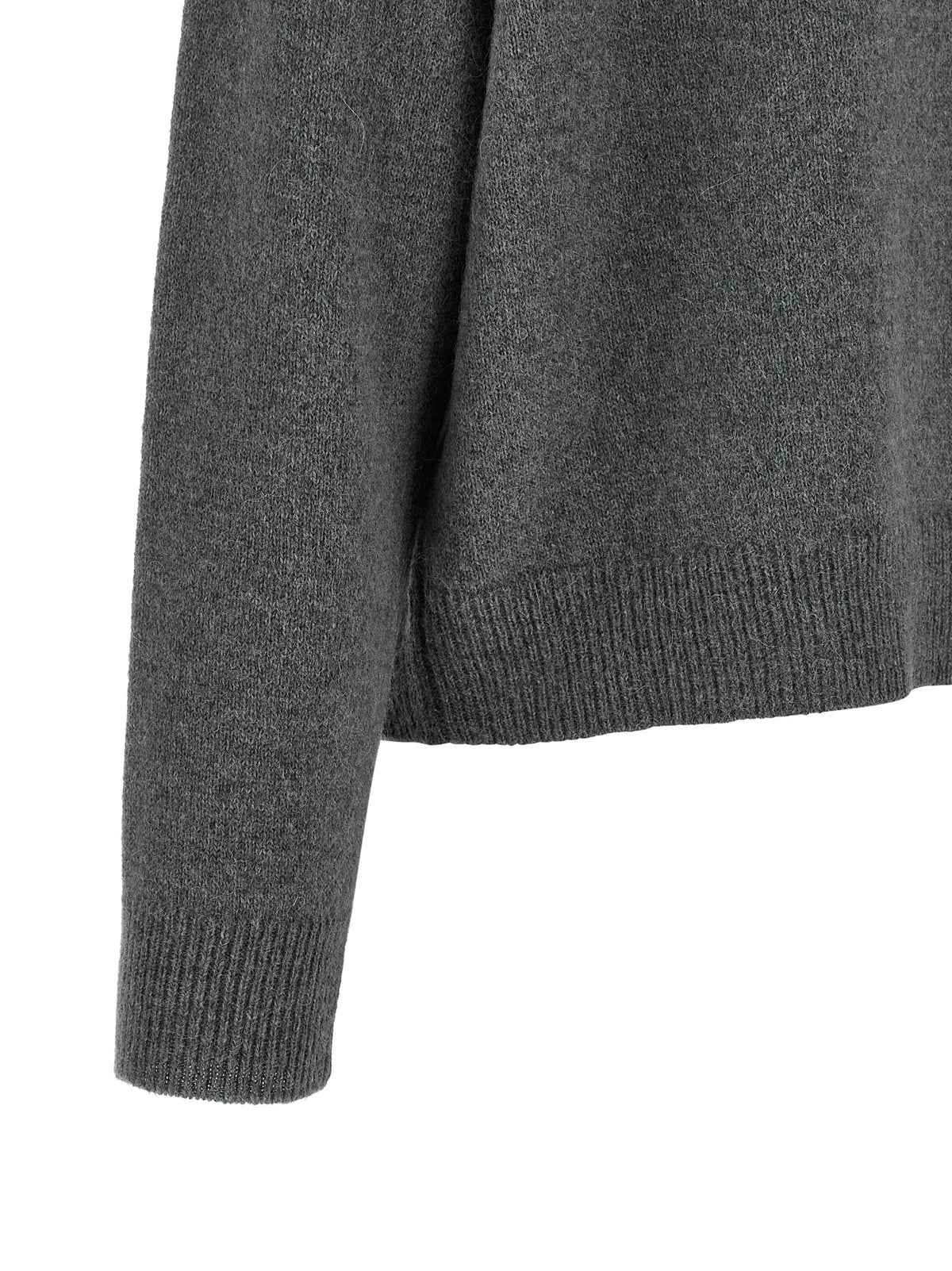 Cardigan by Peserico for women in virgin wool cashmere & alpaca wool gray presents a textural silhouette, artfully finished with a textural and for a sophisticated, textural look.