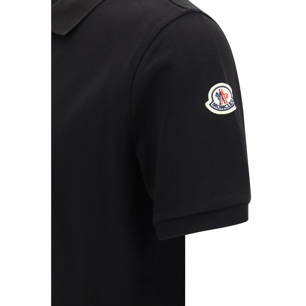 Moncler Men's Regular Fit Short-Sleeve Cotton Polo Shirt - Black