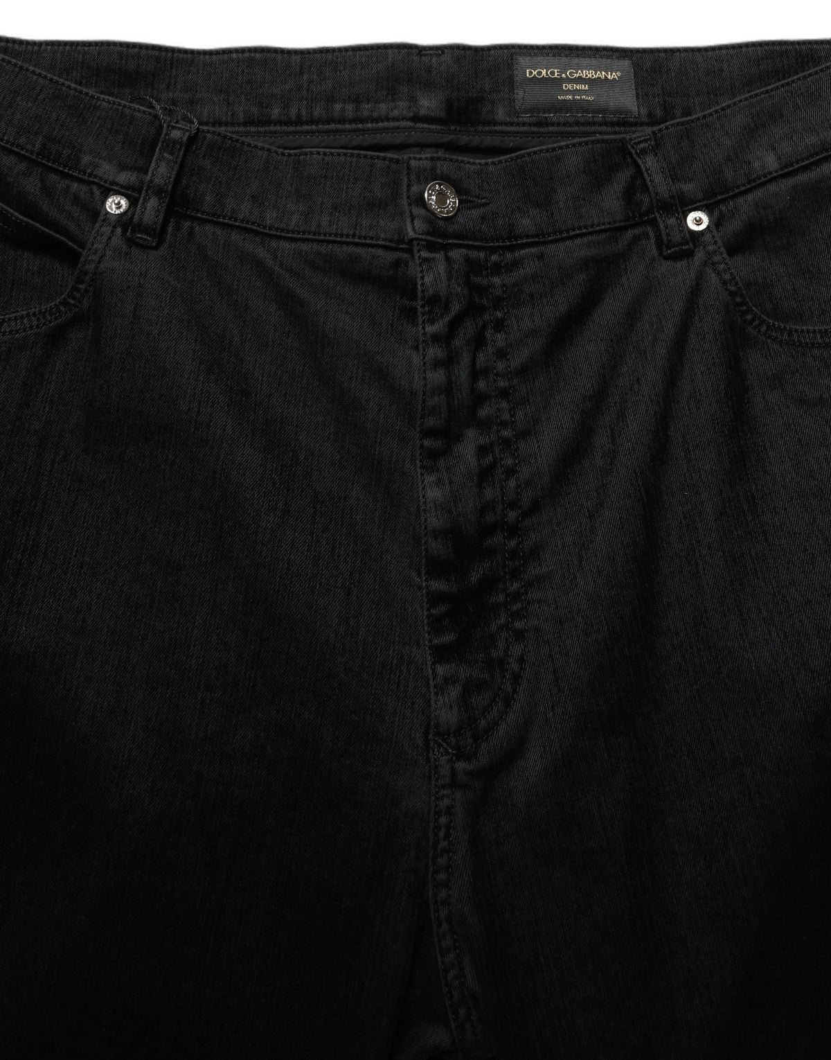 Jeans by Dolce & Gabbana for men in black & signature features a polished silhouette with a polished relaxed-fit & wide, reaching a polished long and finished with a polished high rise.