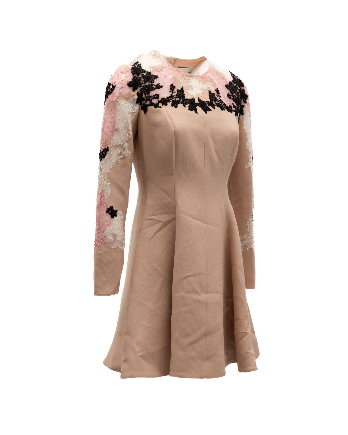 Valentino Garavani Women's Cocktail Long-Sleeve Lace Short Dress - Beige Black Pink White