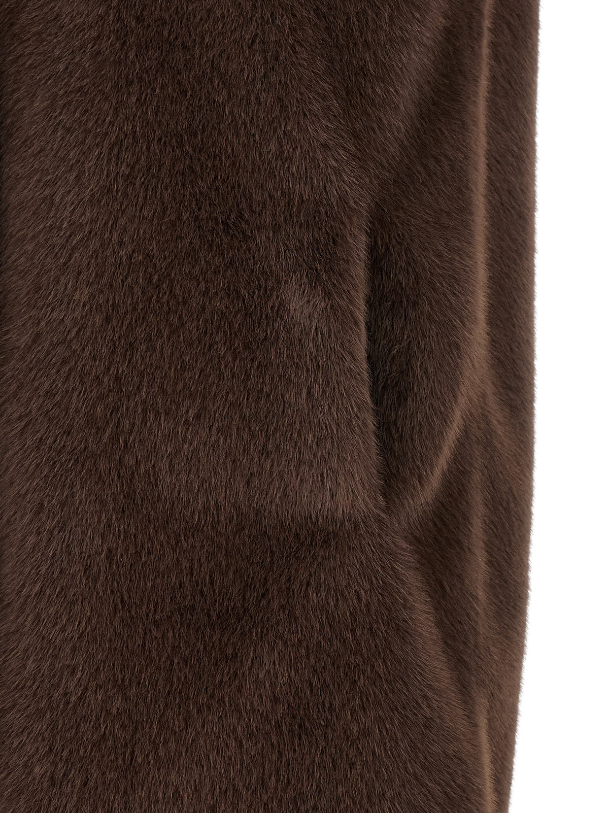 Vest by Herno for women in polyester beaver hair & fur brown showcases a dynamic silhouette, perfectly balancing pockets with a dynamic for a sophisticated, high-fashion look.