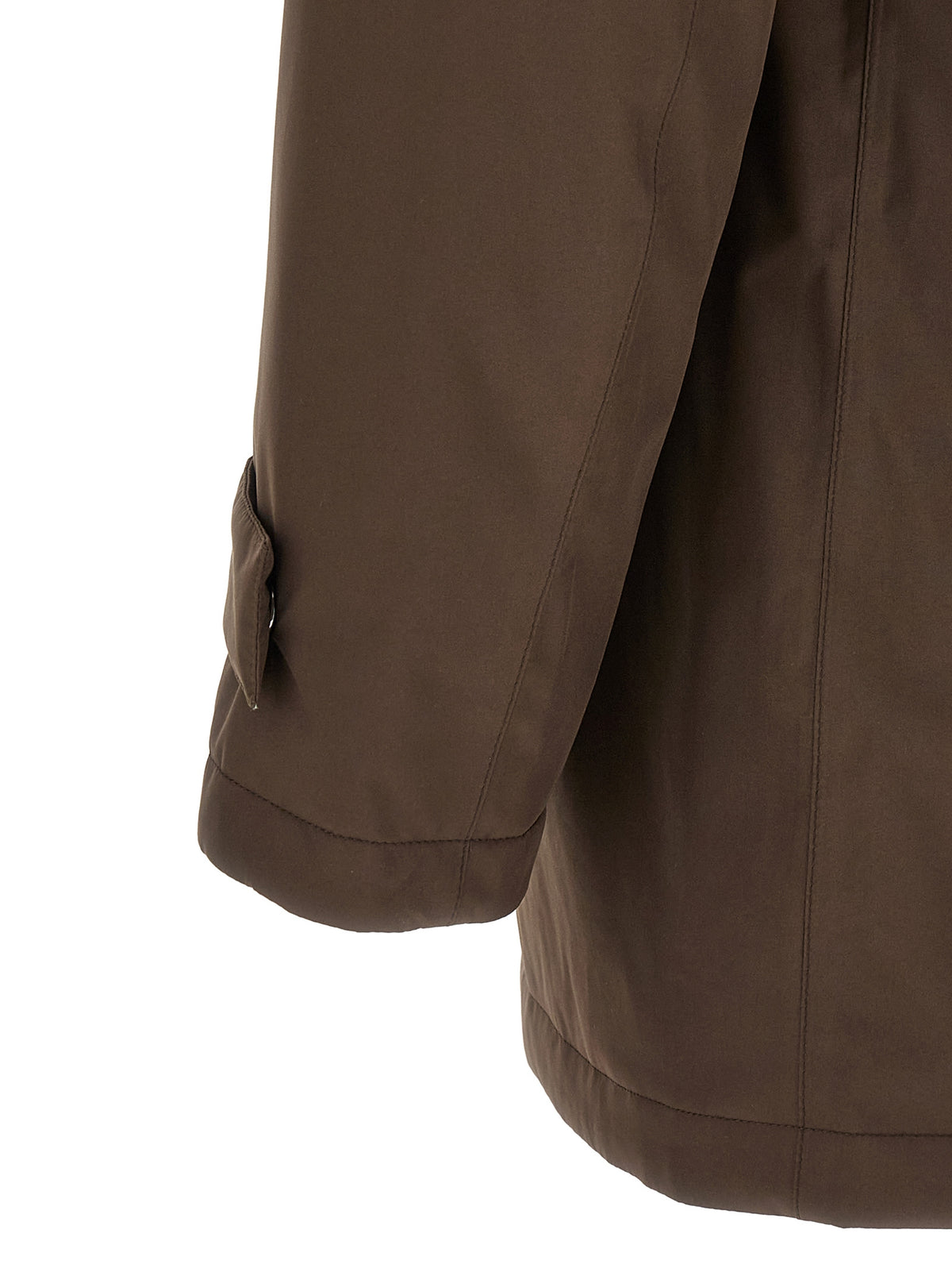 Hooded Parka by Herno for men in polyester brown features an avant garde silhouette, showcasing refined pockets & hooded and a sophisticated for a polished look.