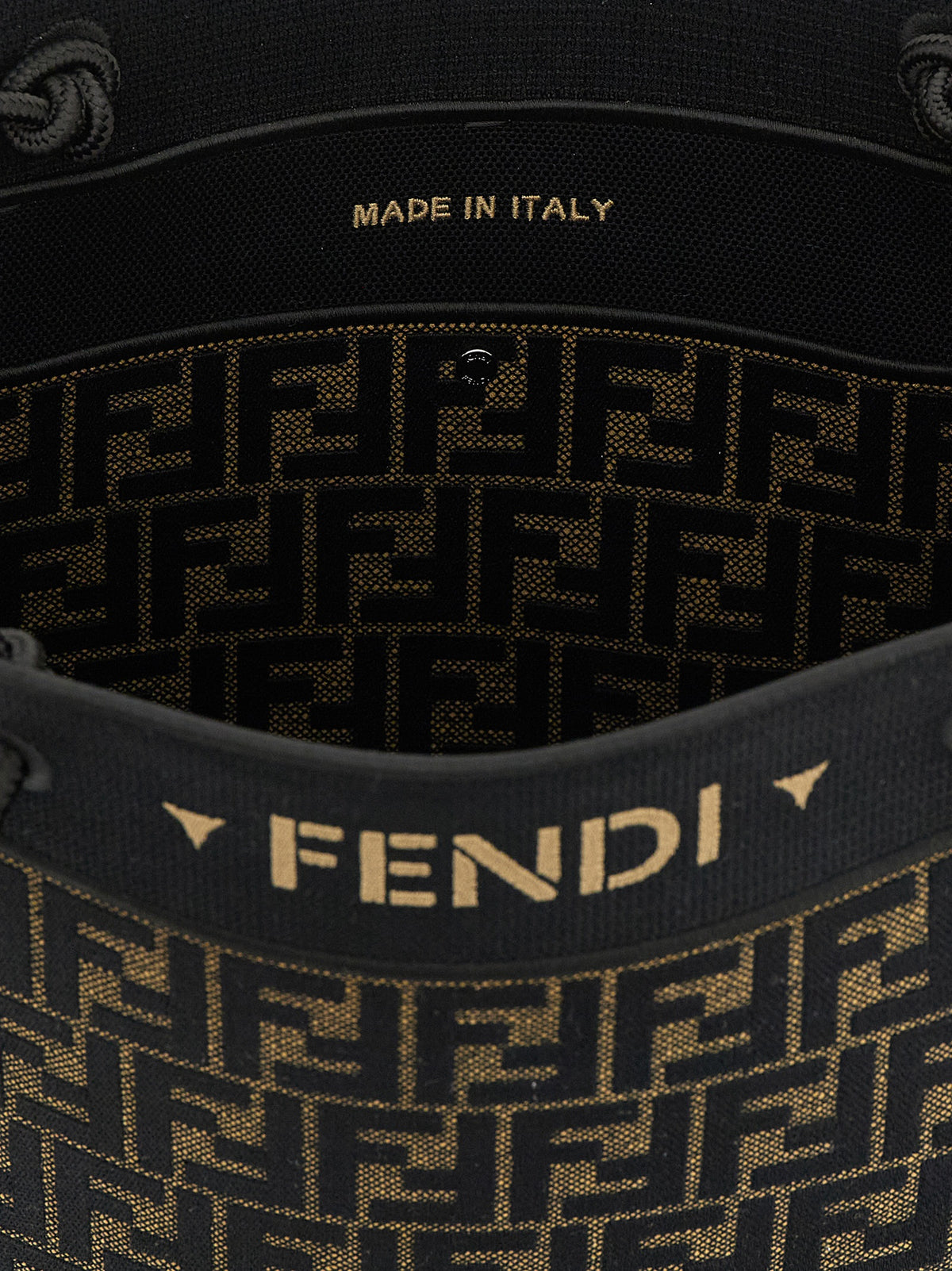 Shopper Tote Bag by Fendi for women in cotton polyamide & polyurethane black, brown & patterned features an sumptuous Cotton Polyamide & Polyurethane Shopper Tote Bag design with a secure , ample , and versatile handle for an sumptuous finish.