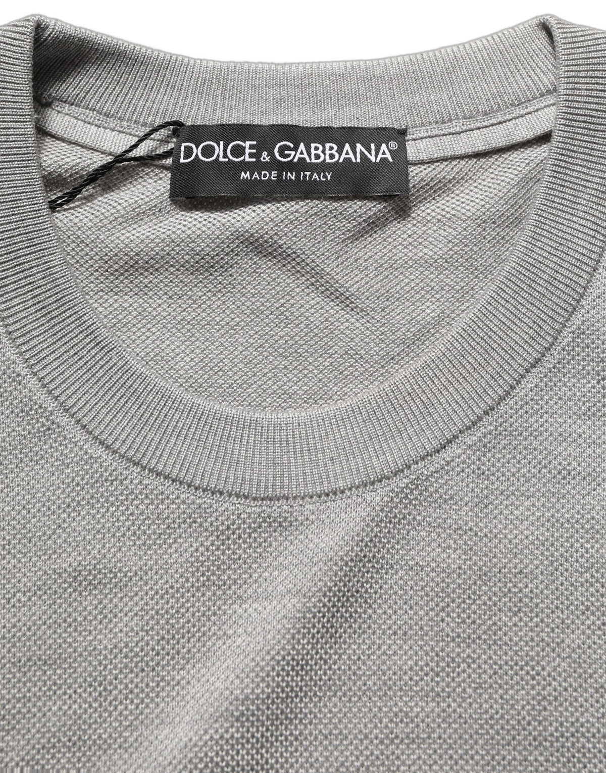 T-Shirt by Dolce & Gabbana for men in nylon & silk gray showcases a chic silhouette, artfully detailed with a chic and for a chic finish.