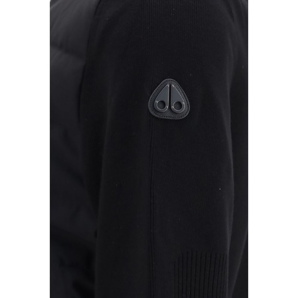 Moose Knuckles Men's High Collar Polyester & Viscose Puffer Jacket - Black