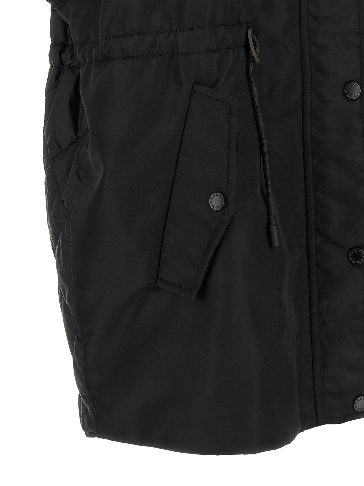 Hooded Vest by Max Mara for women in polyamide black features a stylish silhouette, showcasing distinct pockets & hooded and a refined for a truly stylish finish.