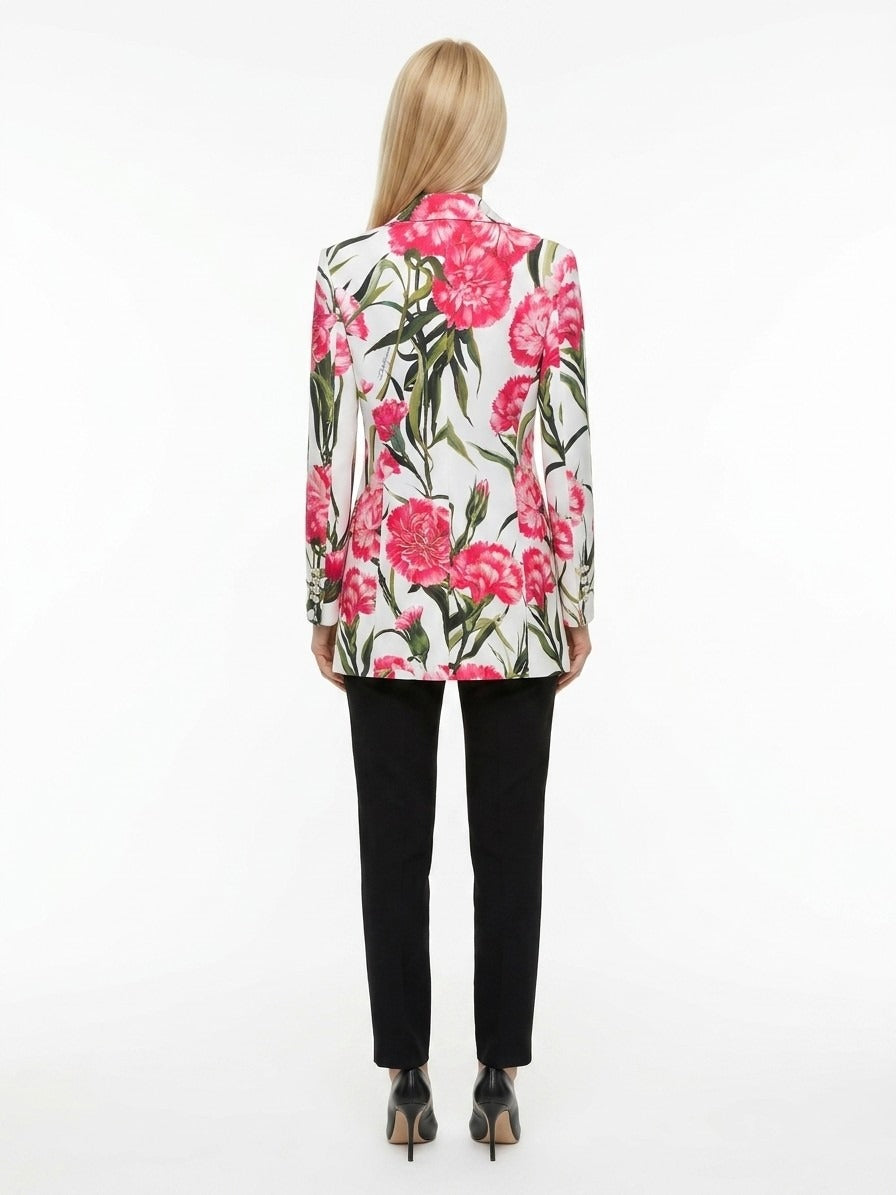 Blazer by Dolce & Gabbana for women in silk & polyester multicolor showcases a discerning silhouette, elegantly detailed with a sophisticated and premium for a truly discerning finish.
