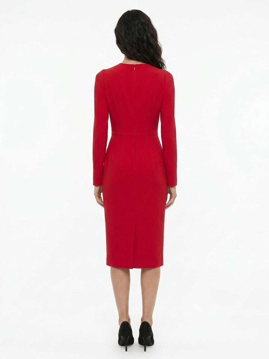 Dress by Dolce & Gabbana for women in silk viscose & acetate red features an magnificent silhouette, artfully detailed with a magnificent and that flows into an magnificent midi.