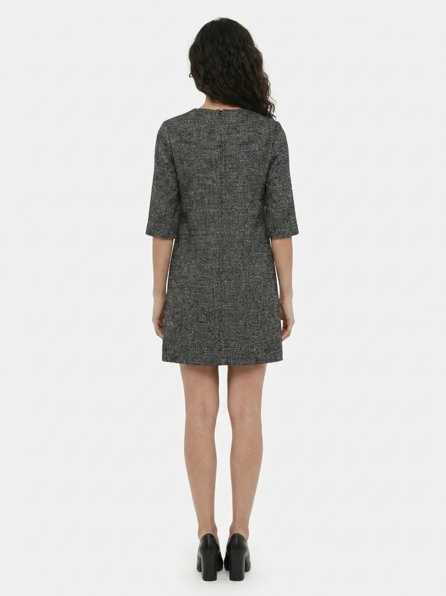 Dress by Dolce & Gabbana for women in cotton polyester & wool multicolor presents a sinuous silhouette, showcasing a sophisticated and detailed with a sinuous short for a refined finish.