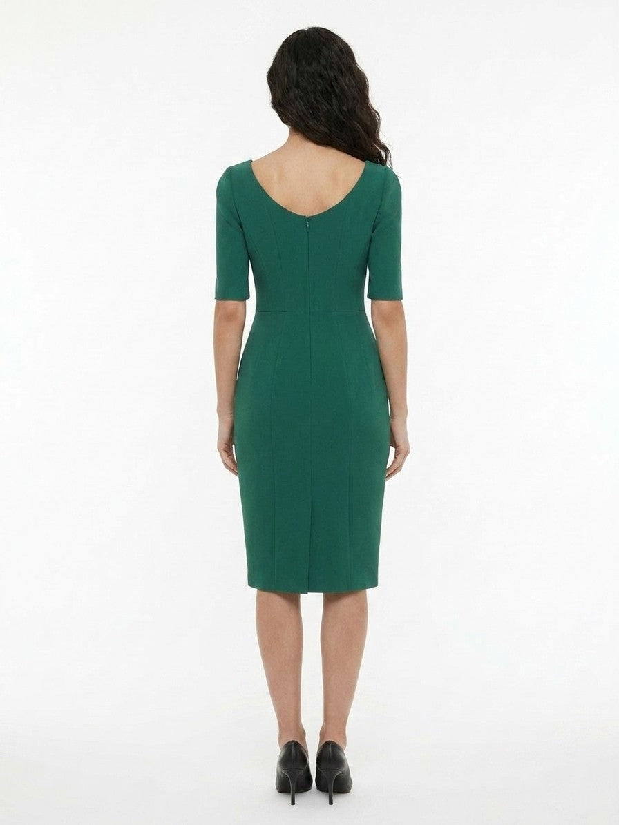 Dress by Dolce & Gabbana for women in silk viscose & acetate green features an sultry silhouette defined by a and , falling to an sultry midi for a sultry look.