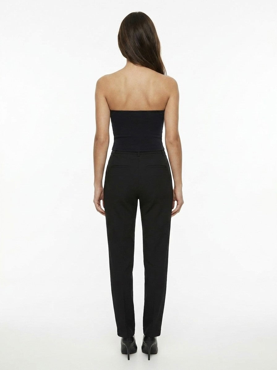 Trousers by Dolce & Gabbana for women in linen & cotton black & signature features a tailored silhouette with a tailored skinny, defined by its long and a sophisticated .