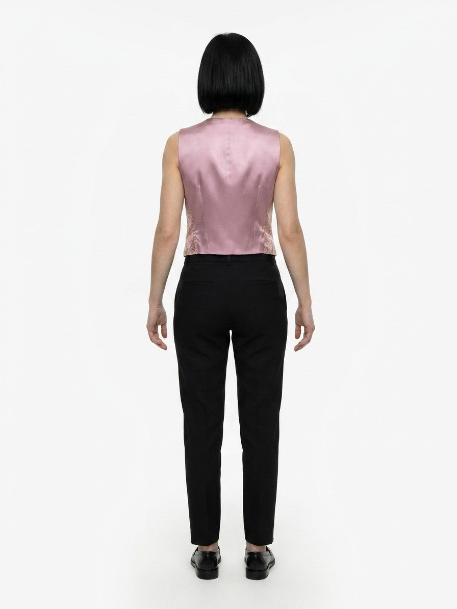 Vest by Dolce & Gabbana for women in polyester silk elastane & metal multicolor features a chic silhouette, expertly detailed with a refined and premium for a truly chic look.