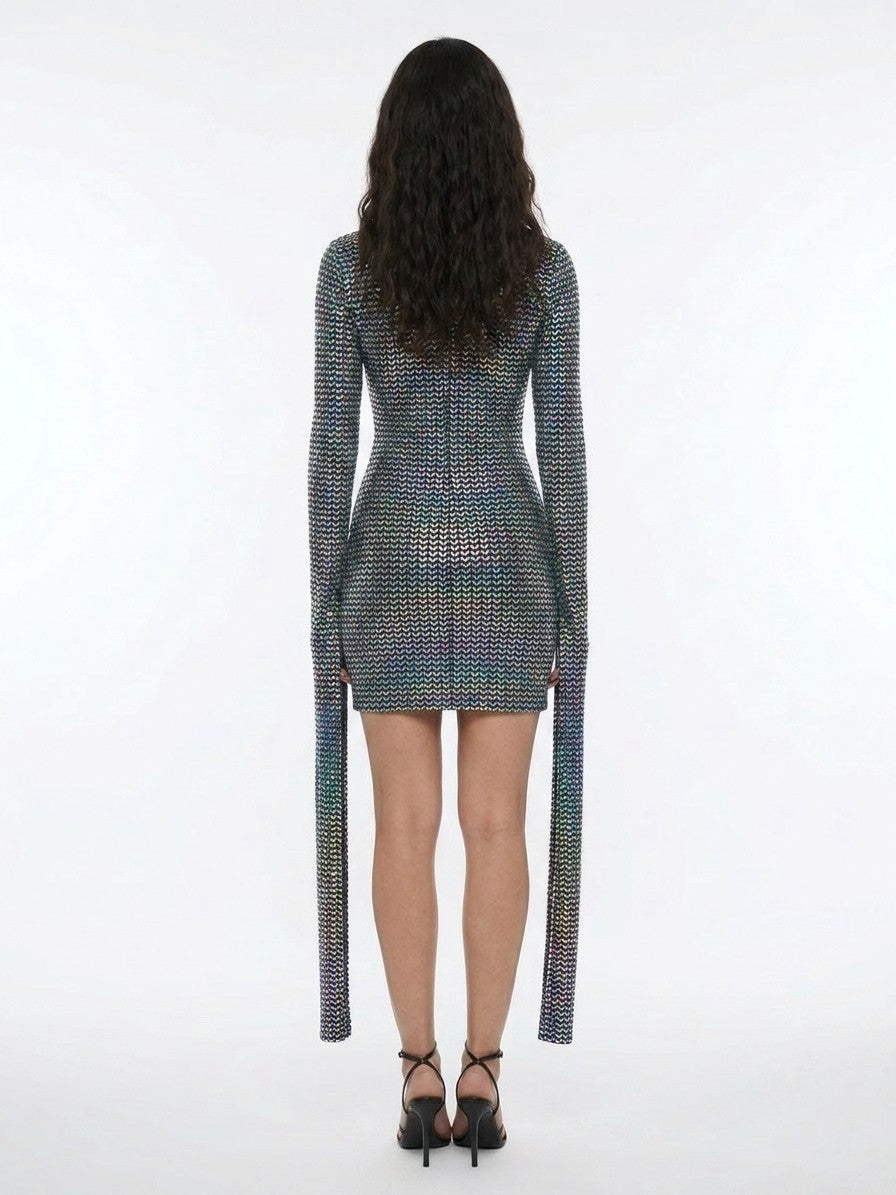 Sweater by Dolce & Gabbana for women in stretch polyamide silver features an tactile silhouette, showcasing a sophisticated and tactile for a refined finish.