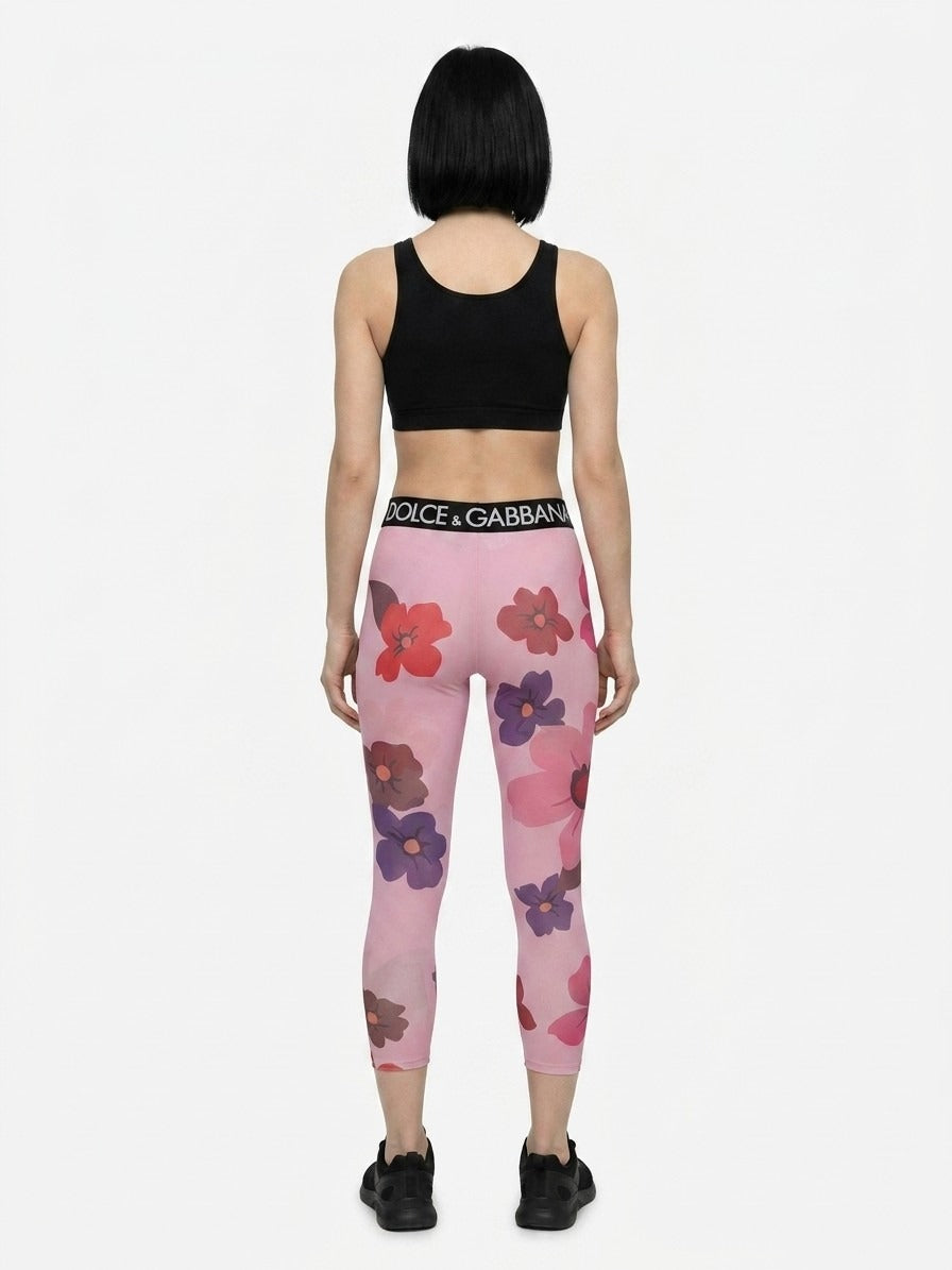 Activewear Leggings by Dolce & Gabbana for women in stretch nylon multicolor features a sporty leggings with a and long, showcasing a sporty silhouette enhanced by innovative .