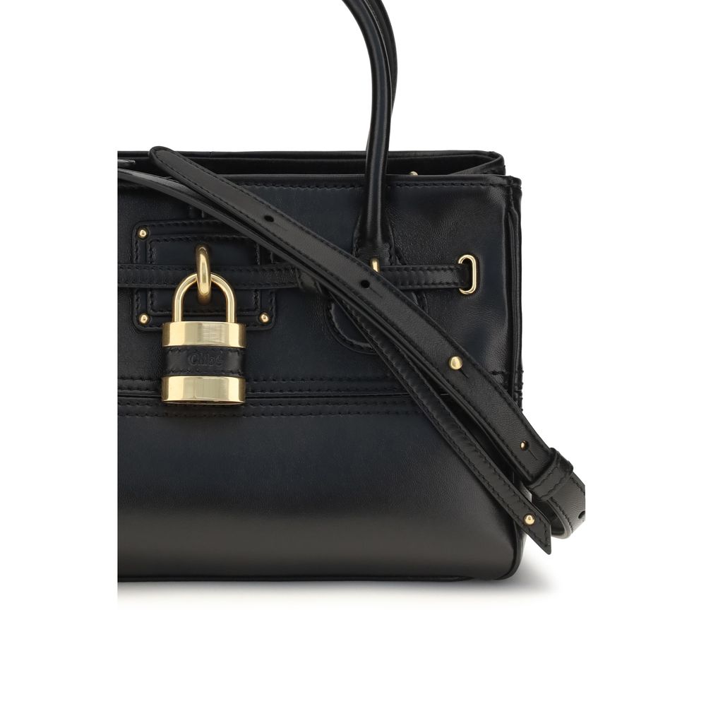 Chloé Paddington Buffalo Leather Shoulder Bag - Black Signature
