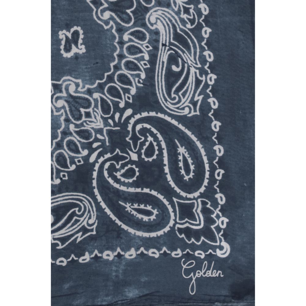 Golden Goose Silk Square Scarf - Blue Paisley Print