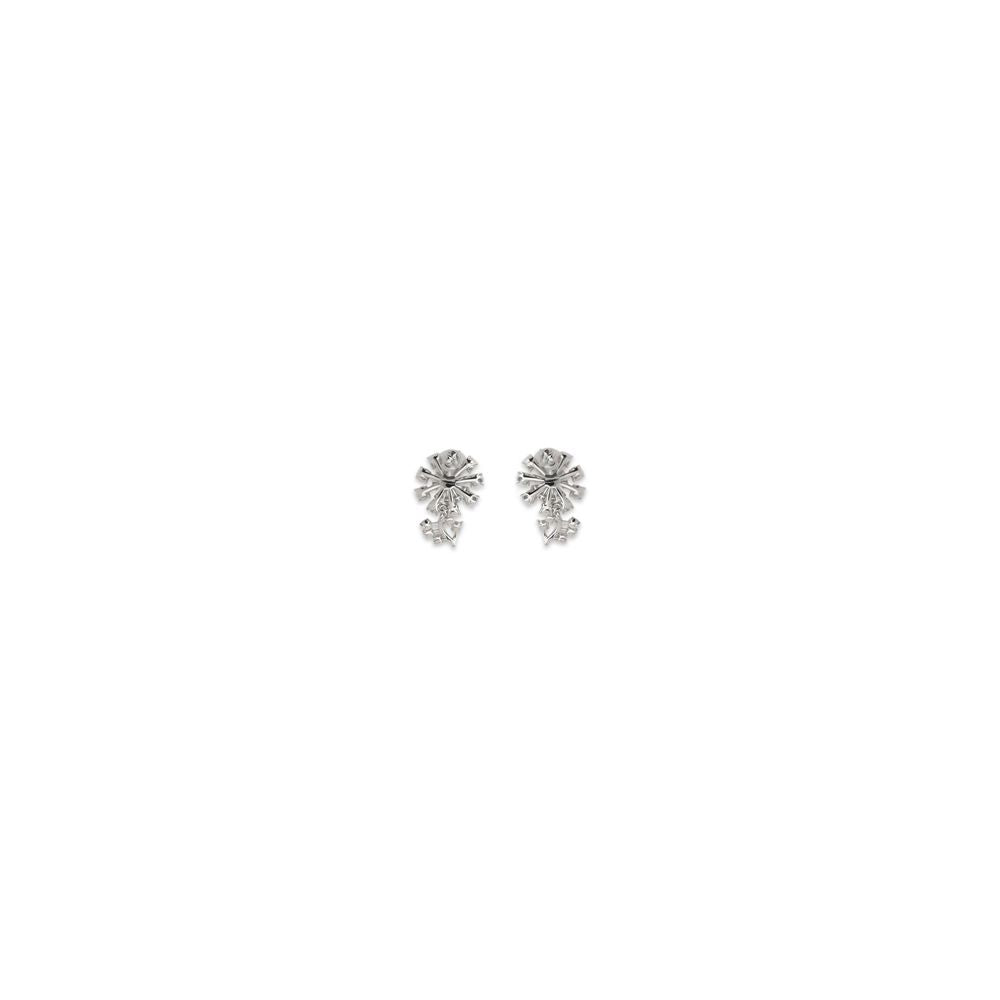 Self-Portrait Women's Silver Brass & Crystal Earrings - Silver Floral