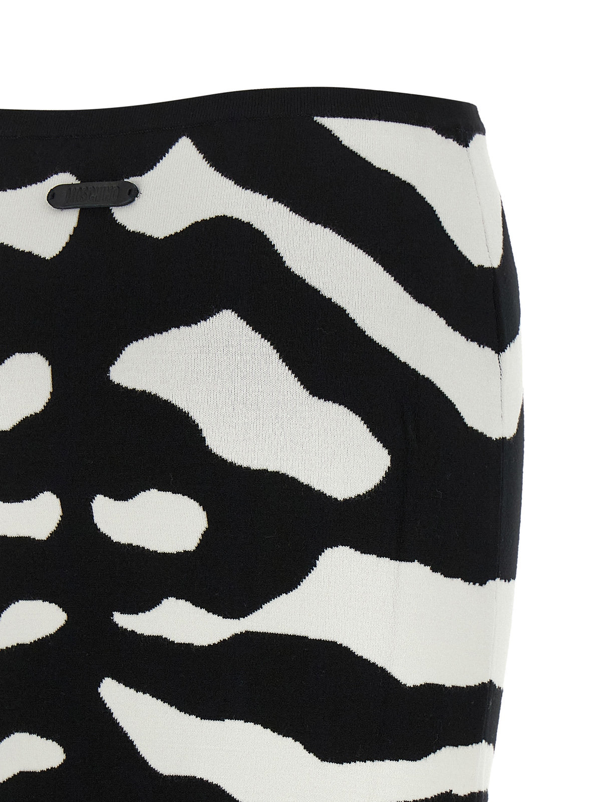 Moschino Women's Pencil Polyester & Viscose Midi Skirt - Bicolour Black White Zebra Print