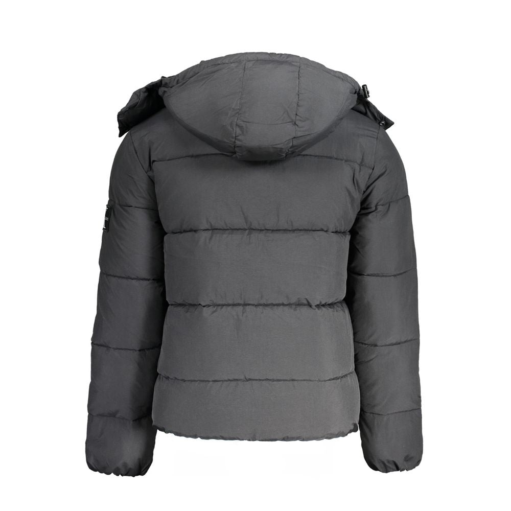 Calvin Klein Men's Nylon Hooded Overcoat - Black Print