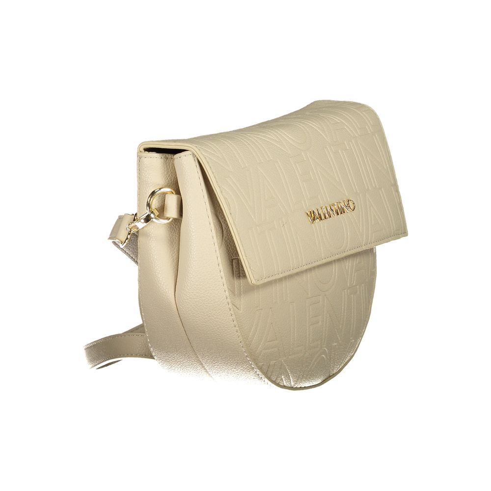 Handbag by Mario Valentino for women in polyurethane beige features an refined silhouette, showcasing a secure , ample built-in-compartments, and versatile adjustable-strap for a sophisticated refined aesthetic.