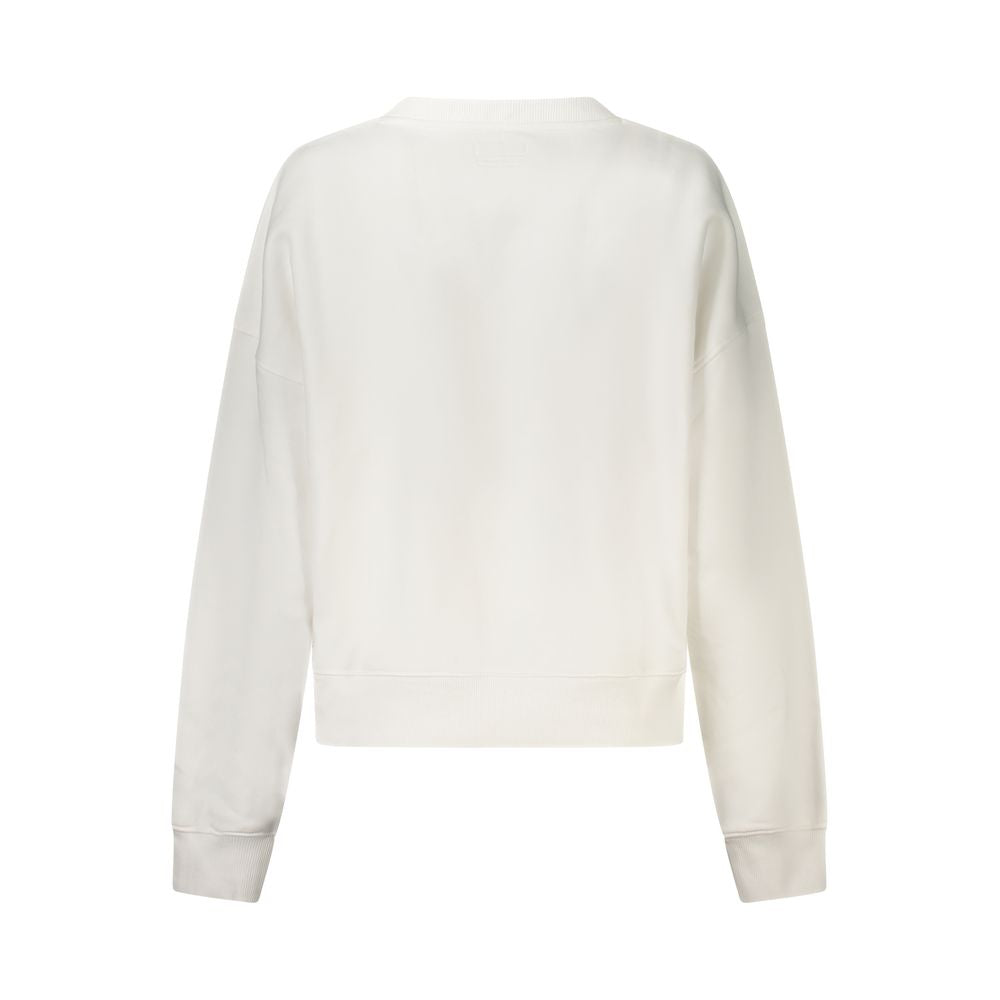 Sweatshirt by Guess Jeans for women in organic cotton & polyester white presents a smart casual silhouette, featuring a smart casual and for a sophisticated look.