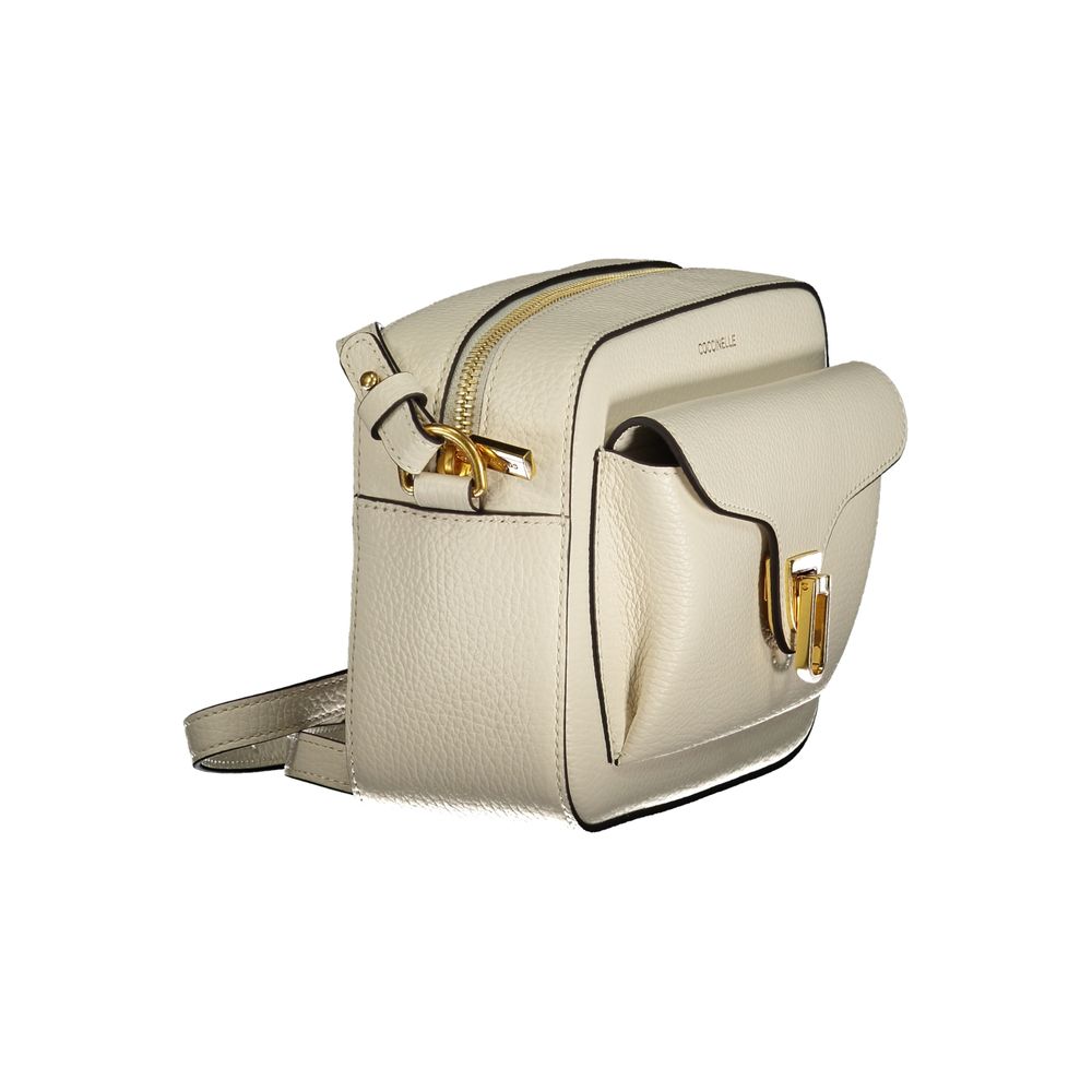Coccinelle Beat Soft Leather Shoulder Handbag - White