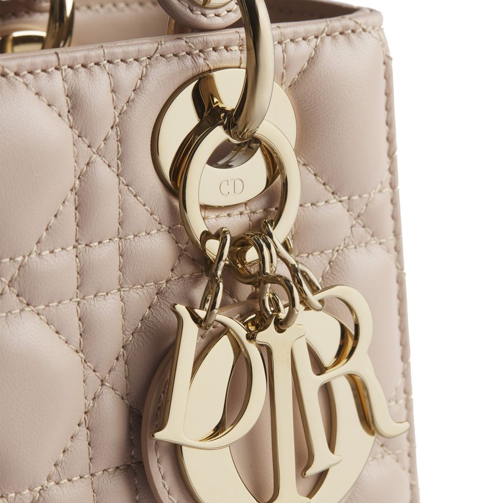 Dior Nappa Lambskin Leather Quilted Shoulder Bag - Beige Gold